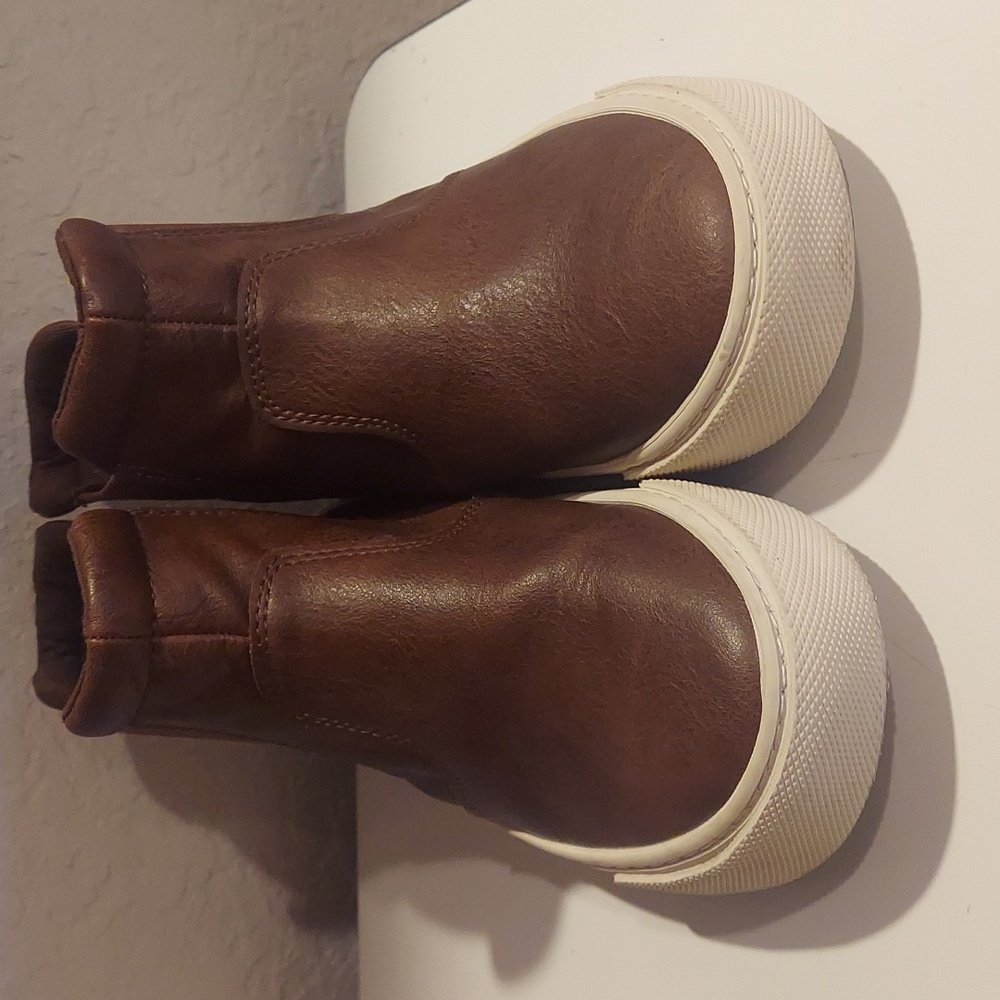Old Navy Girl Brown Ankle Boots Size 1 - Picture 3 of 8